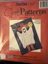 FROSTLINE HALLOWEEN CRAFT PATTERN 07527 ~ COWBOY GHOST FLAG ~ 34" x 48" *NEW