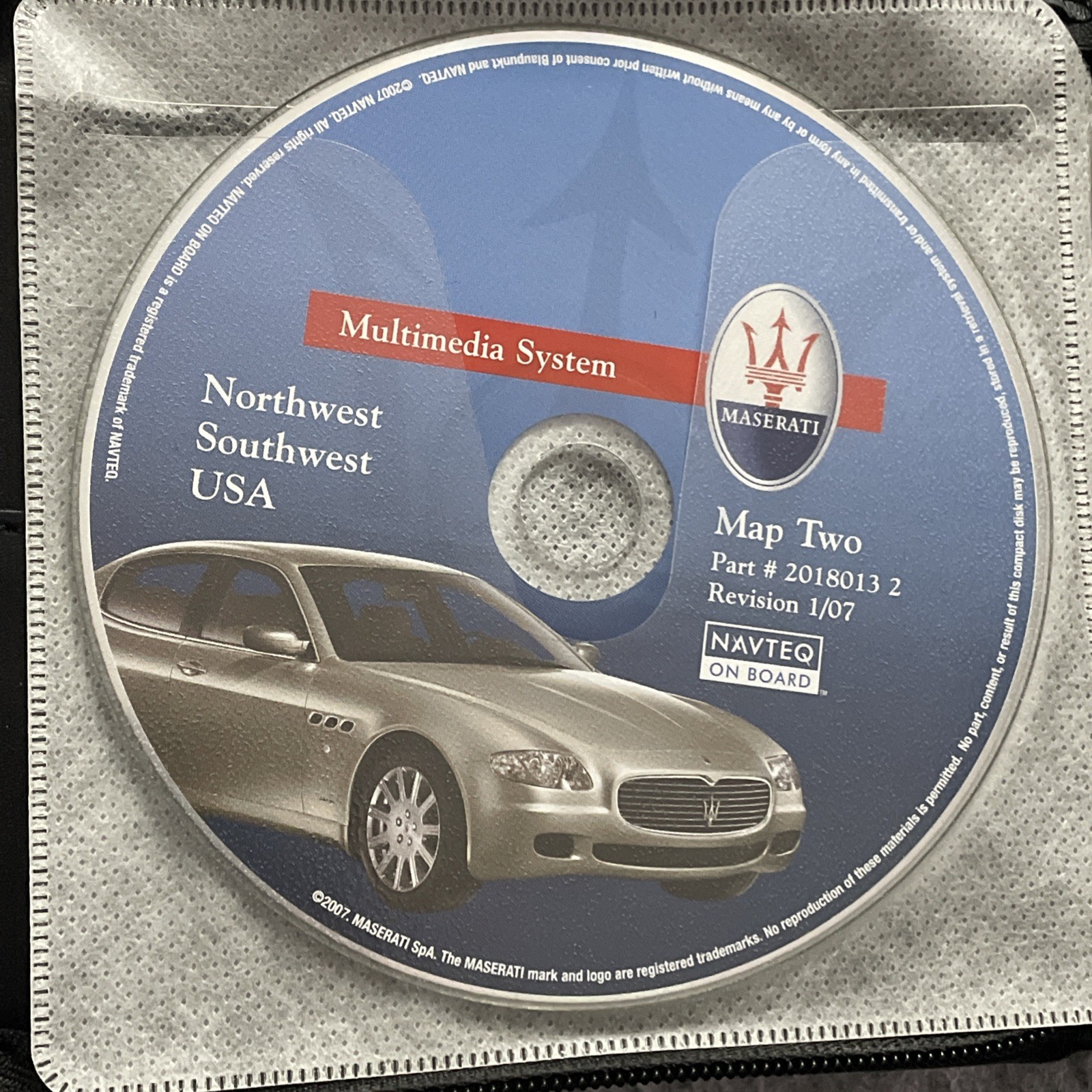 MASERATI GPS NAVIGATION DISCS CD OEM Maps  W/Case 1/07 Revision