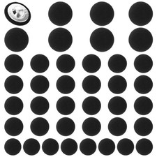 GEEHUA 40 Pcs Black Buttons, Fabric Cloth Covered with 18mm/15mm/10mm,