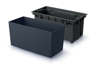 Urbi DUC400 länglicher Blumentopf mit Einsatz | Anthrazit