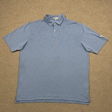 Peter Millar Polo Shirt Men's Size XL Blue Short Sleeve Lightweight Performance