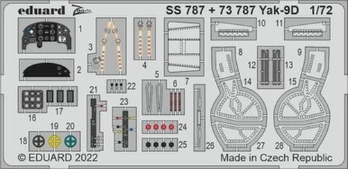 Eduard 73787 1/72 Yak-9D for Zvezda Photo Etch Detail Set