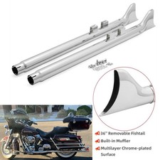 Road Glide Touring 36IN Fishtail Slip on Mufflers Exhaust Pipes for Harley 95-16