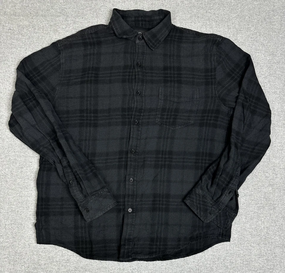 Rails Shirt Mens Medium Black Gray Plaid Button Up Long Sleeve Flannel Casual - Image 2 of 4