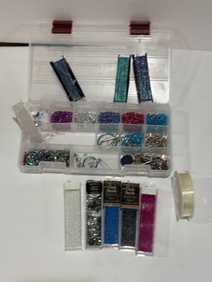 Jewelry Making Kit ~Beads, String, Hooks, Chains & More