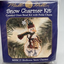 MILL HILL CHARMED ORNAMENT Beaded Cross Stitch Kit BIRDHOUSE SNOW CHARMER MHSC25