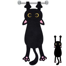 Black Cat Funny Hand Towels for Bathroom Kitchen,Cute Decorative Hanging Face...