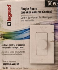 NEW Legrand Single Room Speaker Volume Control AU0050-WH-V1 Wall Dial Knob 50w