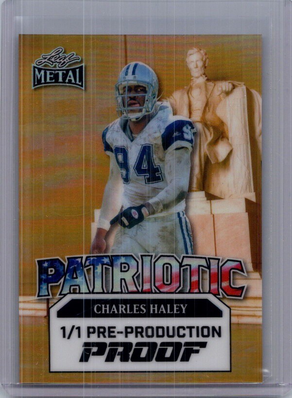 Charles Haley 2025 Leaf 4th Of July Football 1/1 Pre Production Proof