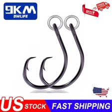25Pcs Circle Hooks with Ring Saltwater Catfish Hooks for Live or Chunk Baits