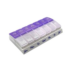 Ezy Dose Weekly 7-Day Daily Pill Case, Small, Pearlescent and Lavender