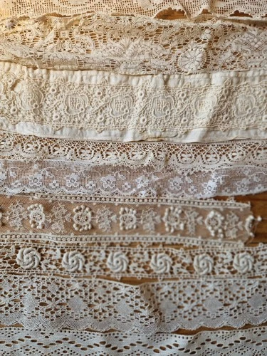 Collection Vintage Antique Lace  Repurposing Job Lot Assortment found