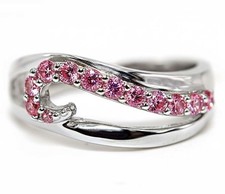 Treated Pink Sapphire 925 Solid Sterling Silver Ring Jewelry Sz 8