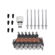 6 Spool Hydraulic Control Valve Double Acting 13 GPM 3600 PSI +Conversion Plug