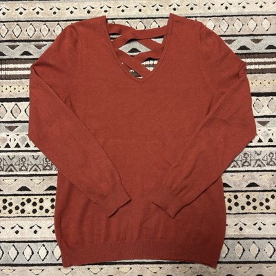Love Ellie Crop Top Womens Medium Reds Mia Black V Neck Causal Lounge