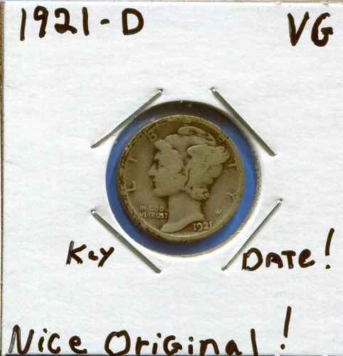 W@W 1921-d Mercury Dime !!!! ( KEY Coin !!!!)  VG !!!!!