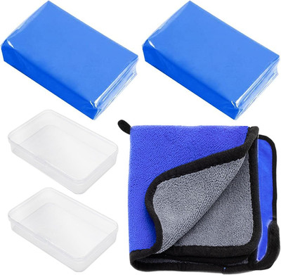 2 Pack Reinigungsknetmasse Auto Car Clay für Auto Lackpflege mit 1 Stück Autotuc