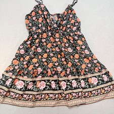 SHEIN Curve 2XL Black Floral Sleeveless Casual Mini Sundress Plus Size