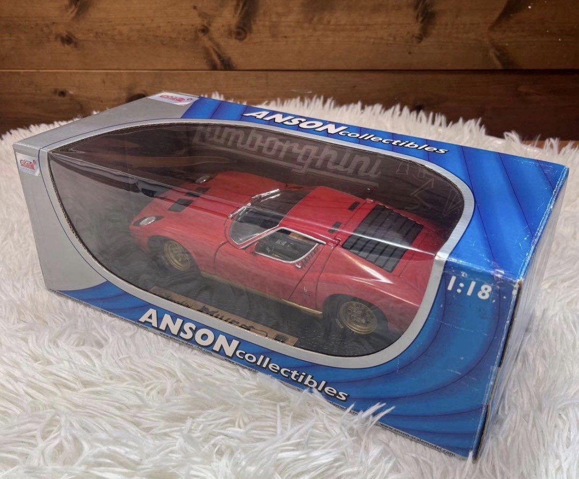 Anson 1/18 Lamborghini Miura P400 SV Red Gold Wheels Diecast