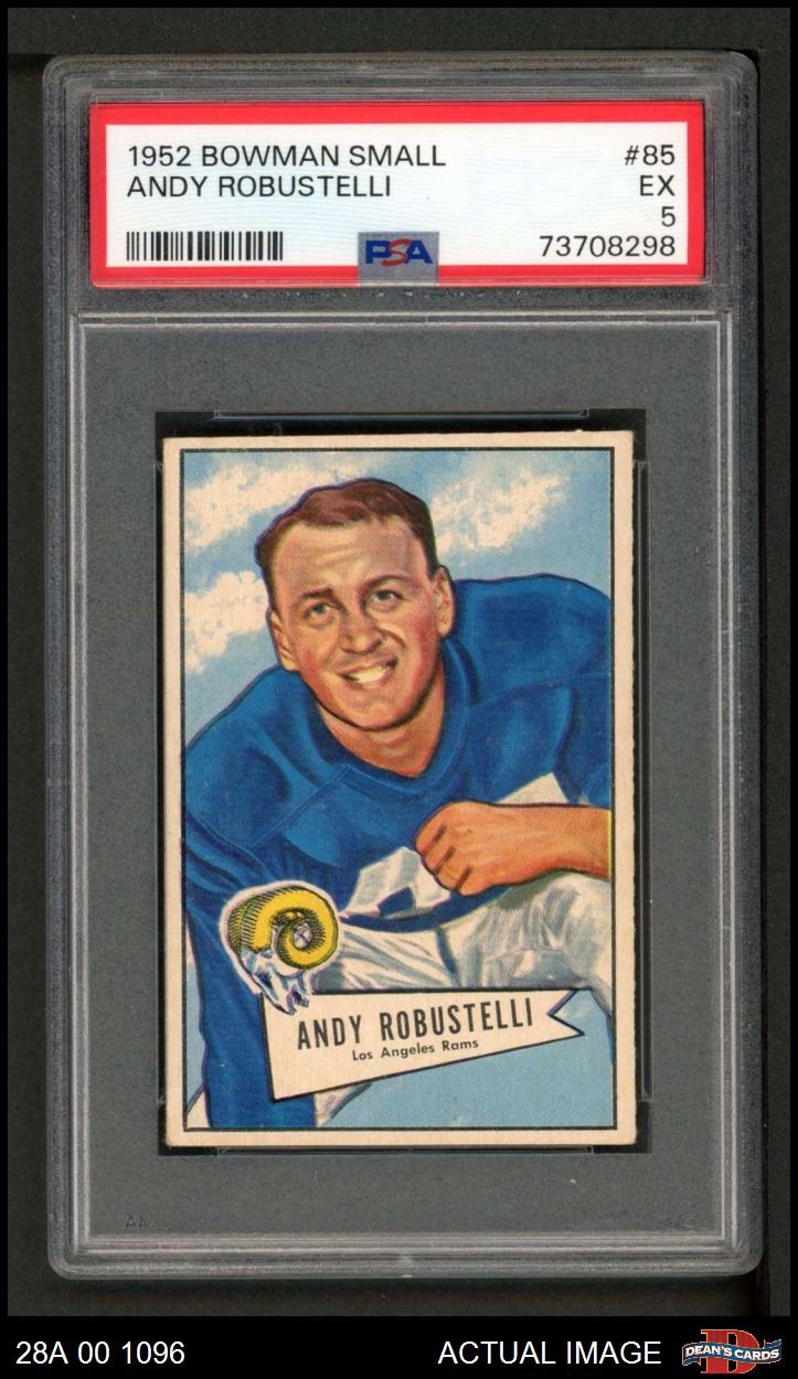 1952 Bowman Small #85 Andy Robustelli Rams HOF RC Arnold PSA 5 - EX