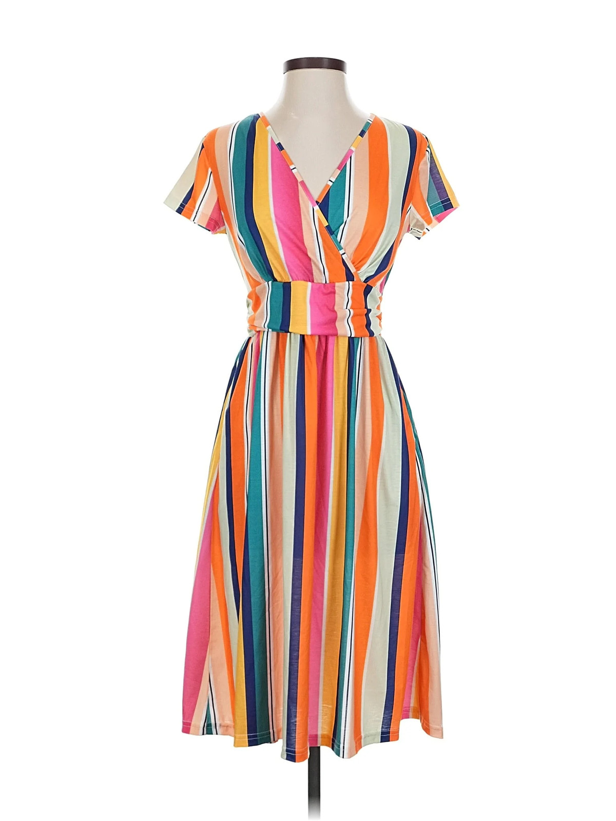 Ouges Women Orange Casual Dress S - image 1