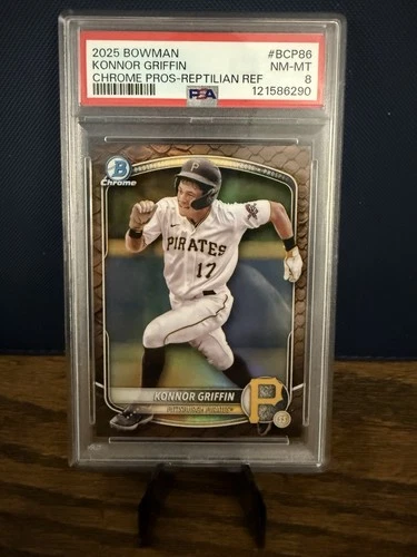 2025 Bowman Chrome Prospects Konnor Griffin #BCP-86 Reptilian PSA 8