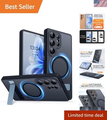 Strong Magnetic & Seamless Stand Case for Samsung Galaxy S25 Ultra in Black