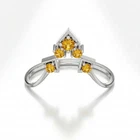 Natural Certified Ceylon Yellow Sapphire Gemstone Anniversary Ring 14k Gold Over