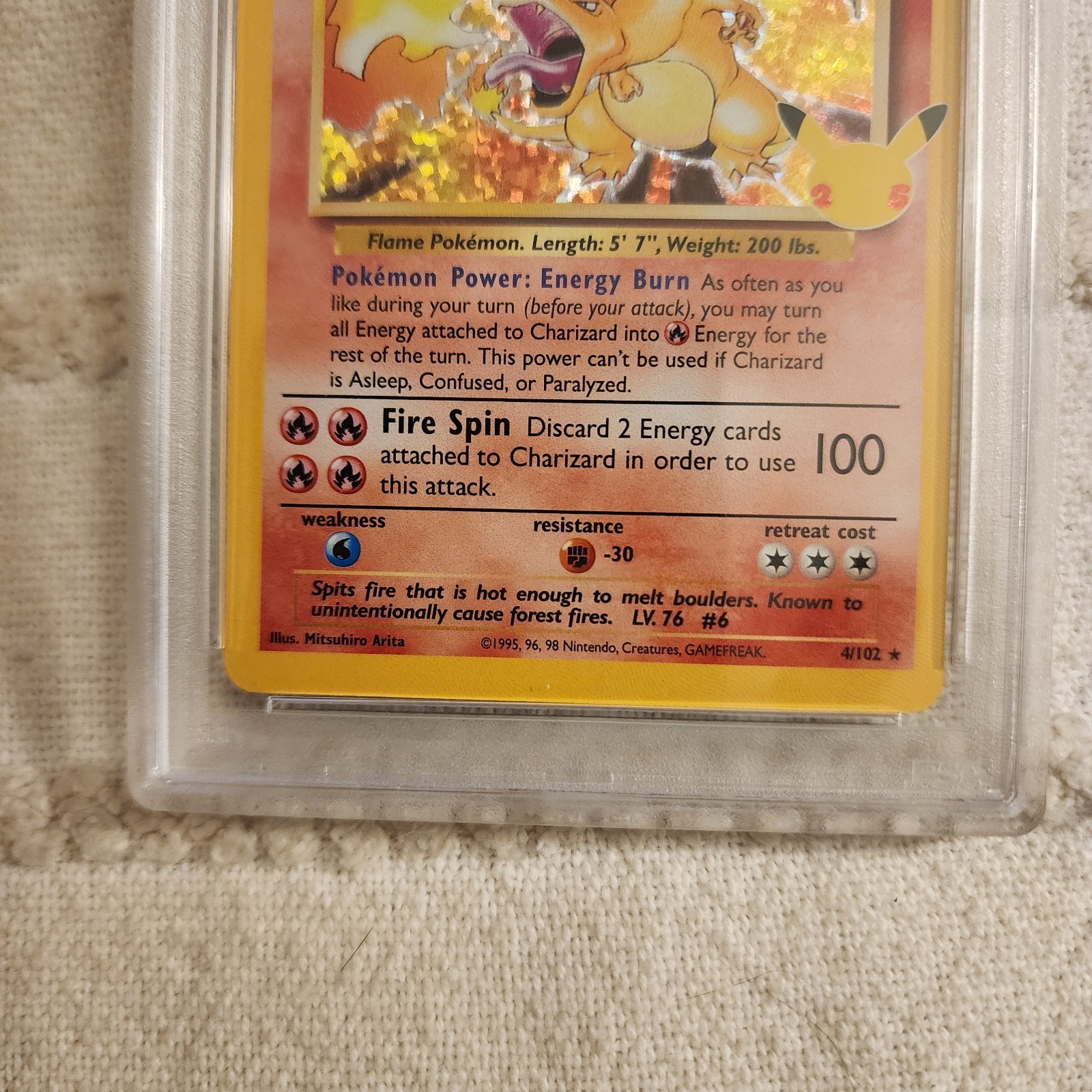2021 Pokémon Celebrations Classic Charizard Holo #4 PSA 9 MINT view 3