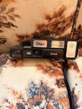 Vintage Kodak 110 Pocket Camera w/ Soligor X-110 Flash Untested Retro Film