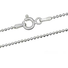 925 Sterling Silver Necklace Chain Ball Diamond Cut Italian 16-20In Recycled