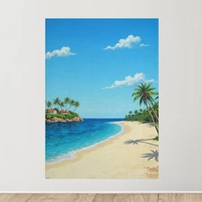 Tropical Beach Landscape Oil Painting Bedroom Wall Art Canvas painting