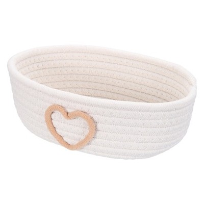 Rectangular Rope Basket, 10x5.9x3.1inch Small Woven Baskets, Beige