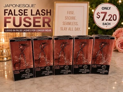 JAPONESQUE False Lash Fuser Eyelash Curler Silver Pink w/ Extra Lash Pad