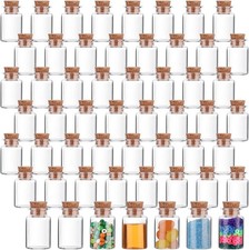 50 Packs 10ml Mini Plastic Bottles with Corks Small Potion Bottles Tiny Clear