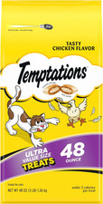 Classic Crunchy and Soft Cat Treats Tasty Chicken Flavor, 48 Ounce Pack of 1