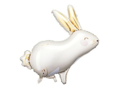 Rabbit Balloon PartyDeco 27.5x28 Inch, White Easter Bunny Balloons for Baby...