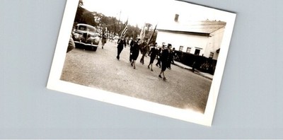 1940s Parade Float Women White Uniforms American Flag Plymouth MA Photograph