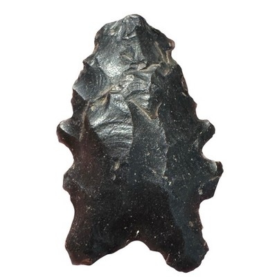 San Jose Point Arizona Archaic Black Chert Auriculate Base 27 mm x 18 mm