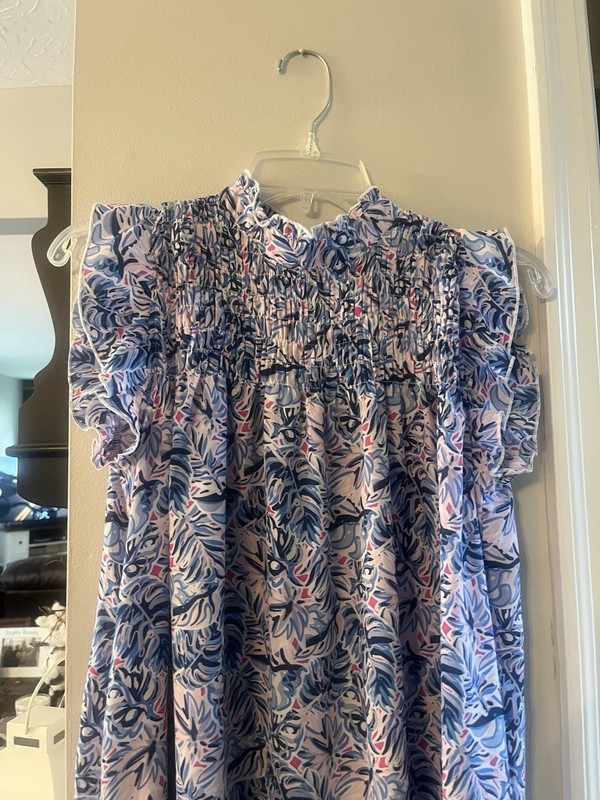Simply Southern Large Youth Girl Floral Blues New With Tag