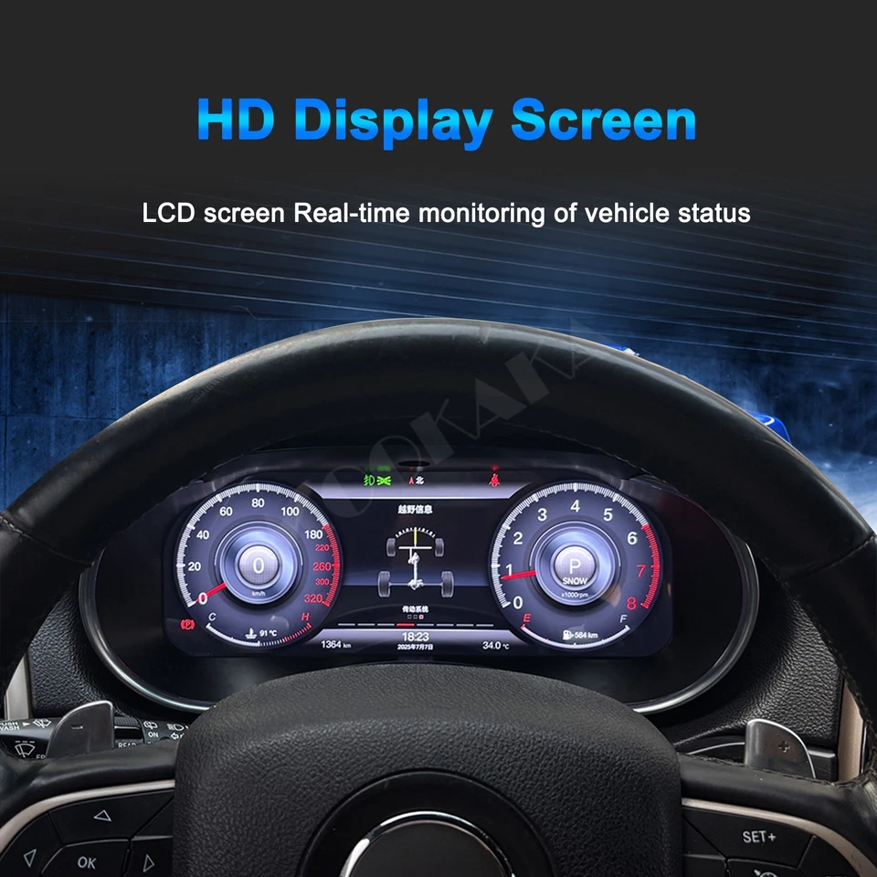 Instrumento velocímetro digital LCD para Jeep Grand Cherokee 2014-2019 Foto 4 de 4