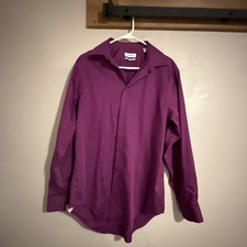 Calvin Klein Dress Shirt Mens 16 32/33 Slim Fit Stretch Purple Button Down