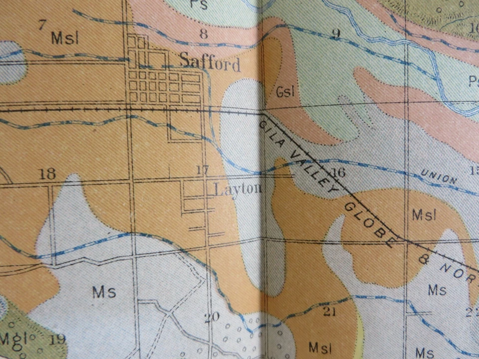 Mapa antigo 1903 Arizona Solomonsville Layton Thatcher Pima Safford 28X19 #4290 - Imagem 3 de 4