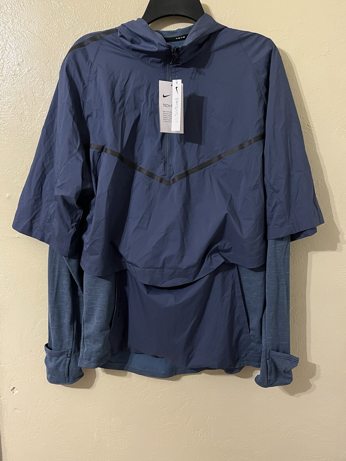 SACAI X NIKE Giacca da corsa Nike Tech Pack Therma Sphere blu impacchettabile AR1709 427 nuova con etichette P1624