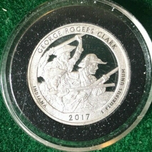 2017 S Proof Silver Quarter, George Rogers Clark -TD4 - Foto 1 di 2