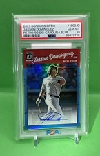 2023 Optic Jasson Dominguez /25 Retro 1990 Carolina-Blue Auto PSA 10 Yankees