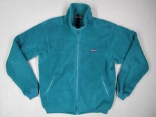 Patagonia Jacket Womens Large Blue Fleece Full Zip Teal 90s 25011 Made in USA