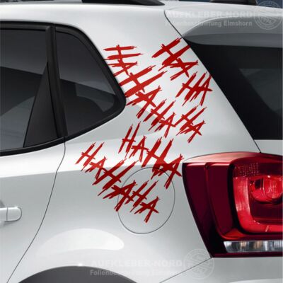 Schriftzug HAHAHA Joker 50cm B29a Autoaufkleber Tuning Folie Heck Seiten Sticker