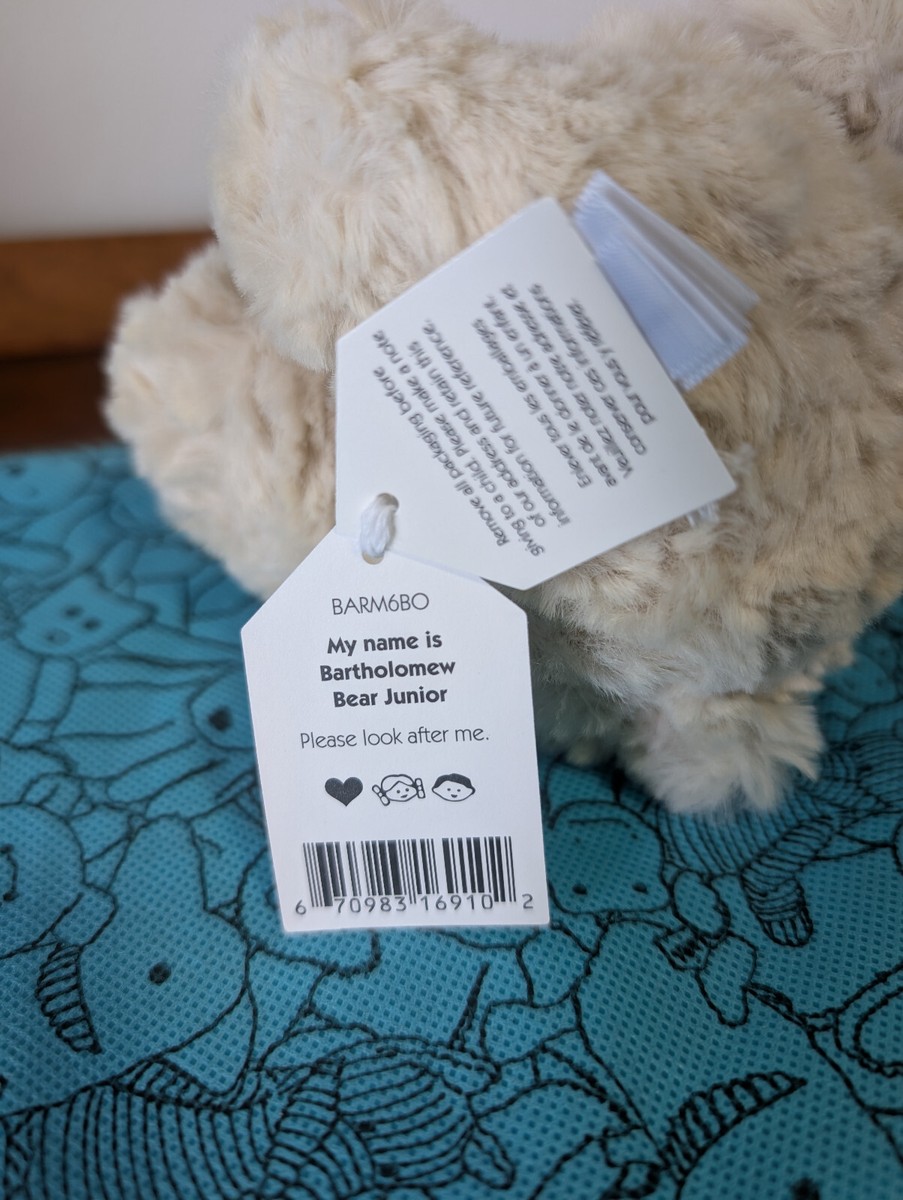 Rare Jellycat Bartholomew Bear Junior BNWT Plush Sold Out Limited