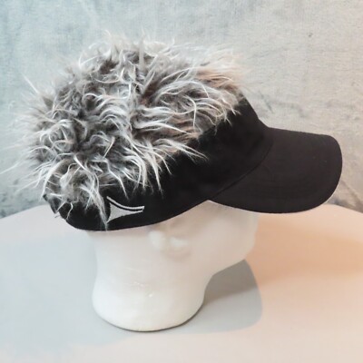 FLAIR HAIR Hat Black Gray Fuzzy Faux Fur Cap BackGateDesigns